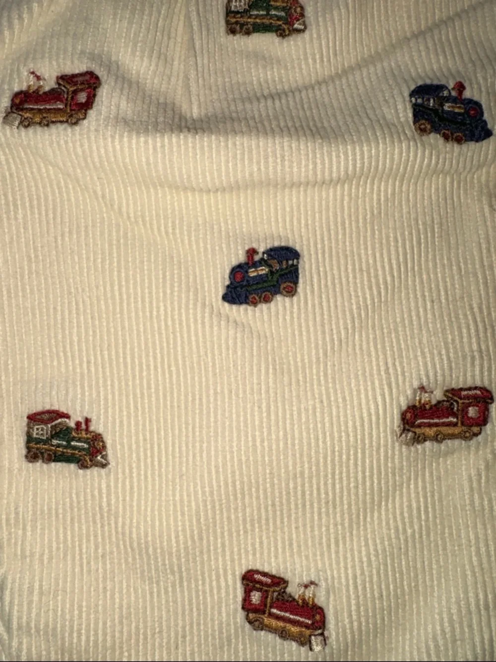 Ralph Lauren Baby Corduroy Pants 3M Train Embroidered Elastic Waist